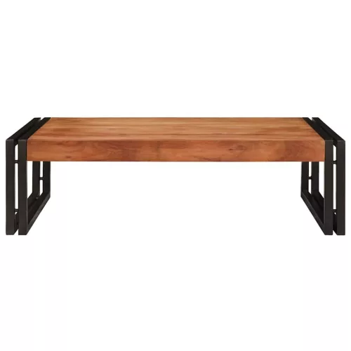 Fürdőszobai polc polcokkal 80 x 50 x 23 cm Tömör mangófa és vas