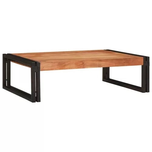 Fürdőszobai polc polcokkal 80 x 50 x 23 cm Tömör mangófa és vas