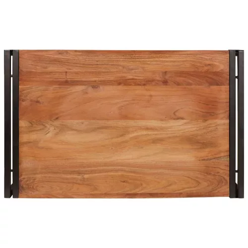 Fürdőszobai polc polcokkal 80 x 50 x 23 cm Tömör mangófa és vas