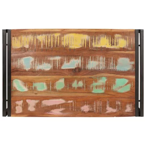 Fürdőszobai polc polcokkal 80 x 50 x 23 cm Tömör mangófa és vas