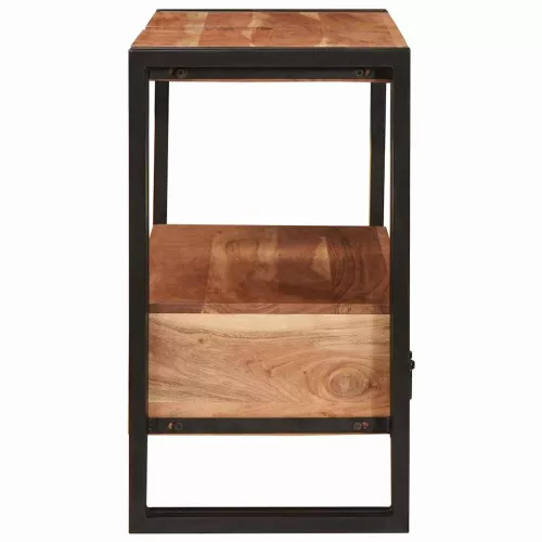 Fürdőszobai mosdószekrény 71 x 33 x 58 cm Tömör akácfa és vas
