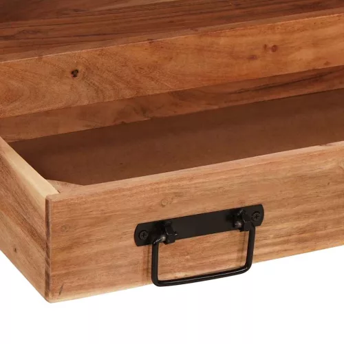 Fürdőszobai mosdószekrény 71 x 33 x 58 cm Tömör akácfa és vas