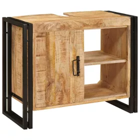   Fürdőszobai mosdószekrény 71 x 33 x 58 cm Tömör mangófa és vas