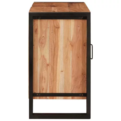 Fürdőszobai mosdószekrény 71 x 33 x 58 cm Tömör akácfa és vas