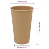 1000 db barna papír kávéscsészék 16oz 400ml