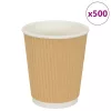 500 db barna papír kávéscsészék 8oz 200ml