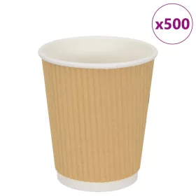 500 db barna papír kávéscsészék 8oz 200ml