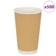 500 db barna papír kávéscsészék 16oz 400ml