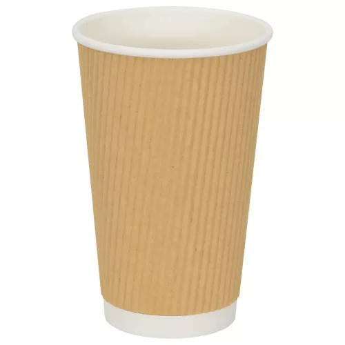 500 db barna papír kávéscsészék 16oz 400ml