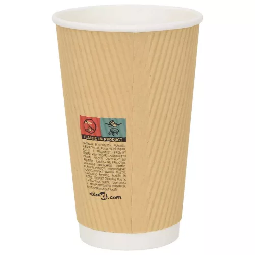 500 db barna papír kávéscsészék 16oz 400ml