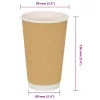 500 db barna papír kávéscsészék 16oz 400ml