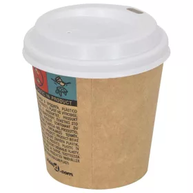   1000 db fehér műanyag papír kávéscsésze fedelek Ø60 mm 4oz