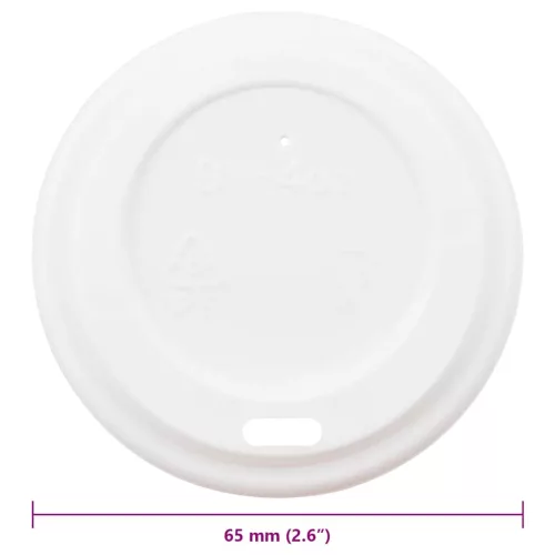 1000 db fehér műanyag papír kávéscsésze fedelek Ø60 mm 4oz