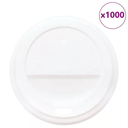 Papír kávéscsésze fedelek Ø80 mm 8oz 1000 db Fehér műanyag
