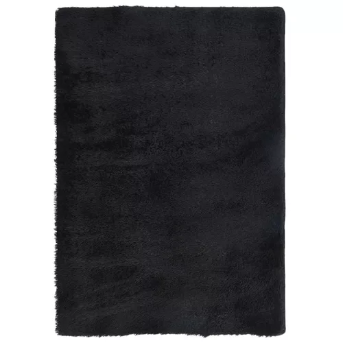 Fekete hosszú szálú NAVARRA bozontos szőnyeg 200x290 cm
