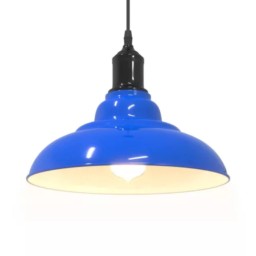Függőlámpa magassága állítható E27 fényes sötétkék Ø 31 cm fém