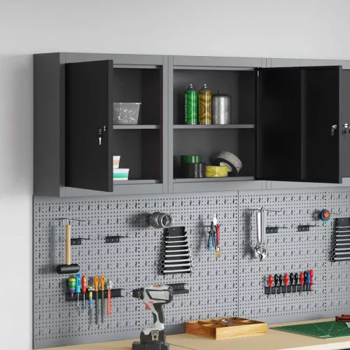 Szerszámosláda Fekete és szürke 50 x 20 x 55 cm Porszórt Acél