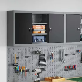   Szerszámosláda Fekete és szürke 100 x 20 x 55 cm Porszórt Acél