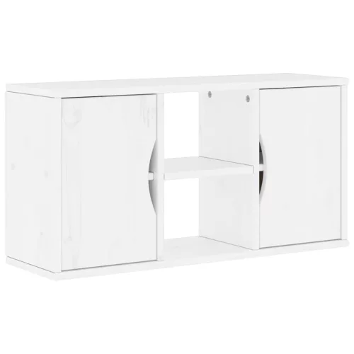 ODDA tömörfa fenyőfa TV szekrény fehér 79x24x40 cm