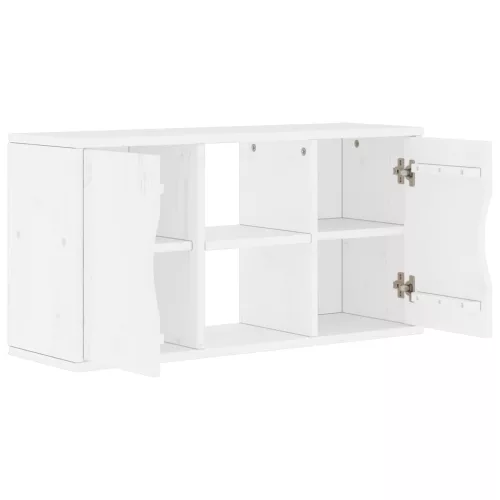 ODDA tömörfa fenyőfa TV szekrény fehér 79x24x40 cm