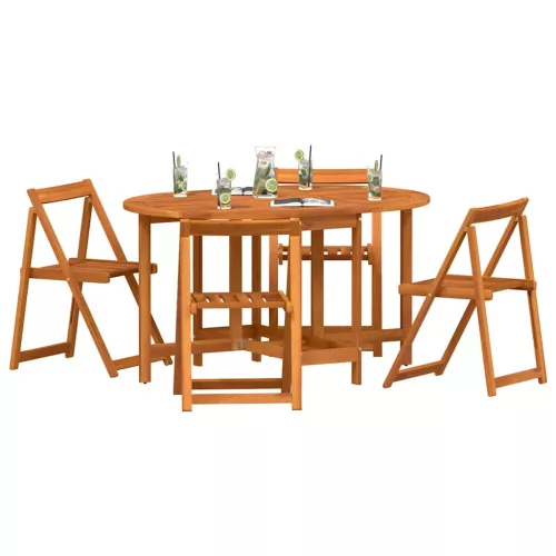 Kerti Asztal 5 pcs Barna 110 x 60 x 72 cm Tömör akácfa