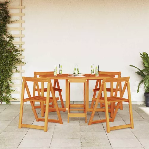 Kerti Asztal 5 pcs Barna 110 x 60 x 72 cm Tömör akácfa