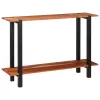 Konzolasztal polcokkal Barna 110 x 30 x 75 cm tömör akácfa