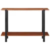 Konzolasztal polcokkal Barna 110 x 30 x 75 cm tömör akácfa