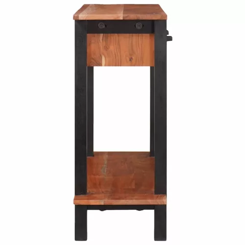 Konzolasztal fiókkal Barna 110 x 30 x 75 cm tömör akácfa
