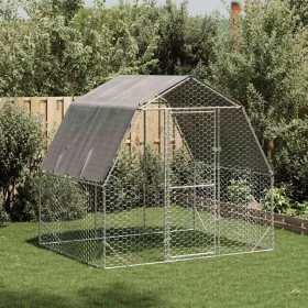Csirkekifutó tetővel 2,5x2x2,25 m horganyzott acélból