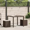 2 db barna polyrattan kerti szék párnával 40x40x43 cm