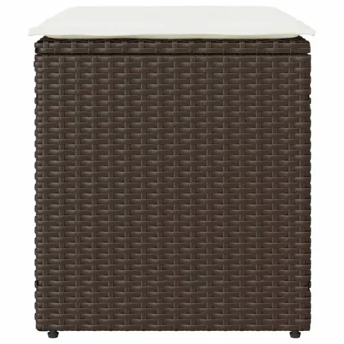 2 db barna polyrattan kerti szék párnával 40x40x43 cm