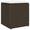 2 db barna polyrattan kerti szék párnával 40x40x43 cm