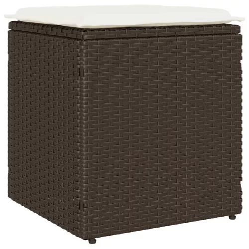 2 db barna polyrattan kerti szék párnával 40x40x43 cm