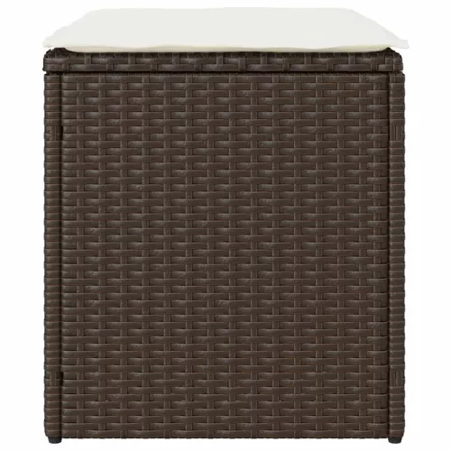 2 db barna polyrattan kerti szék párnával 40x40x43 cm