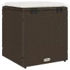 2 db barna polyrattan kerti szék párnával 40x40x43 cm