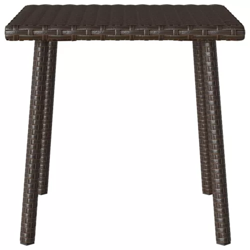 Téglalap barna polyrattan kerti dohányzóasztal 40x40x37cm