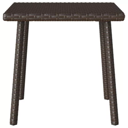 Téglalap barna polyrattan kerti dohányzóasztal 40x40x37cm