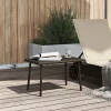 Téglalap barna polyrattan kerti dohányzóasztal 60x40x37cm