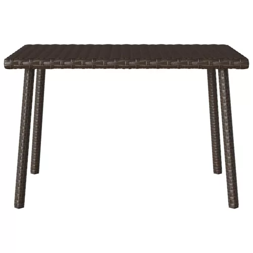 Téglalap barna polyrattan kerti dohányzóasztal 60x40x37cm