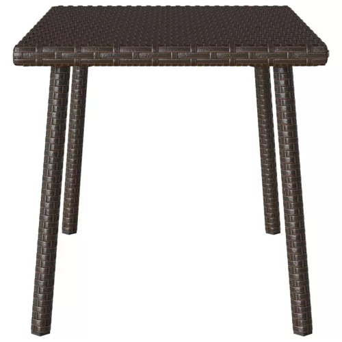 Téglalap barna polyrattan kerti dohányzóasztal 60x40x37cm