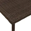 Téglalap barna polyrattan kerti dohányzóasztal 60x40x37cm