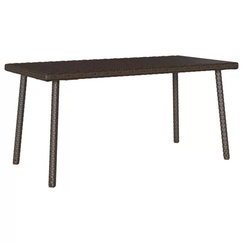 Téglalap barna polyrattan kerti dohányzóasztal 80x40x37cm