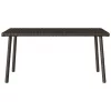 Téglalap barna polyrattan kerti dohányzóasztal 80x40x37cm