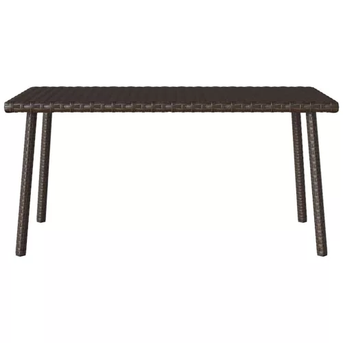 Téglalap barna polyrattan kerti dohányzóasztal 80x40x37cm