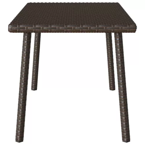 Téglalap barna polyrattan kerti dohányzóasztal 80x40x37cm