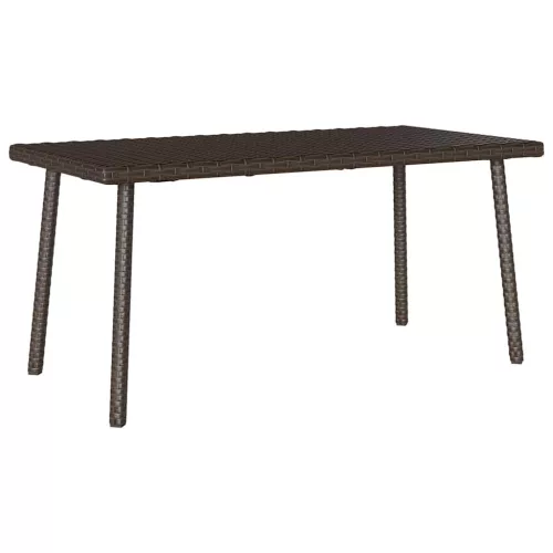 Téglalap barna polyrattan kerti dohányzóasztal 80x40x37cm