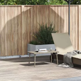 Téglalap polyrattan kerti dohányzóasztal 80x40x37cm