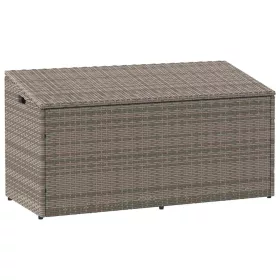 Szürke polyrattan kerti tárolóláda 110 x 50 x 58 cm