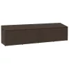 Barna polyrattan kerti tárolóláda 220x50x58 cm